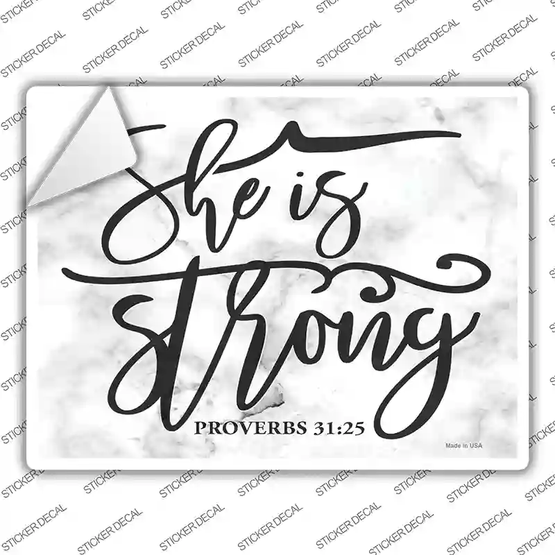 She Is Strong Bible Verse Novelty Rectangle Sticker Decal