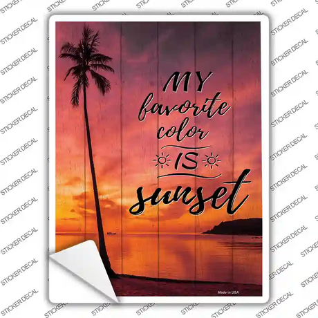 My Favorite Color Is Sunset Novelty Rectangle Sticker Decal