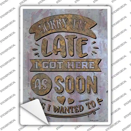 Got Here As Soon As I Wanted To Novelty Rectangle Sticker Decal