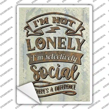 Selectively Social Novelty Rectangle Sticker Decal