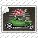 Green Hotrod Novelty Rectangle Sticker Decal
