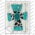 Turquoise Cross Novelty Rectangle Sticker Decal