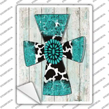 Turquoise Cross Novelty Rectangle Sticker Decal