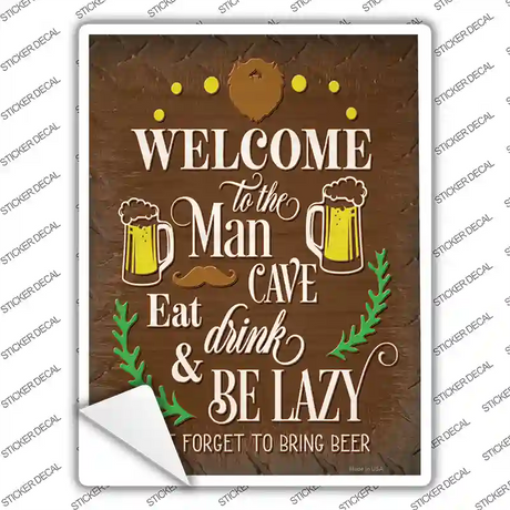Eat Drink Be Lazy Novelty Rectangle Sticker Decal