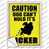 Dog Cant Hold Its Licker Novelty Rectangle Sticker Decal