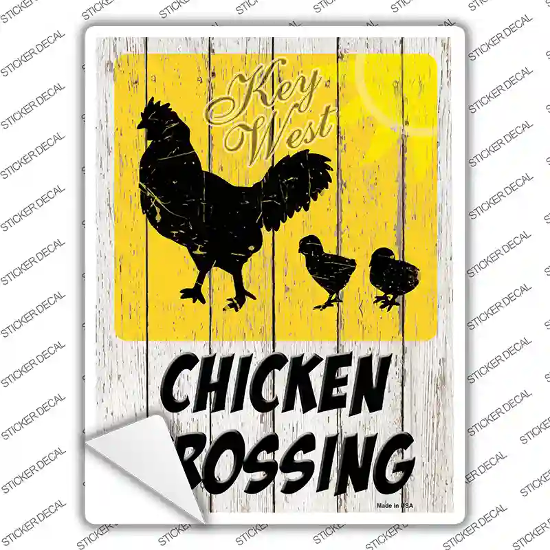 Chicken Crossing Key West Novelty Rectangle Sticker Decal