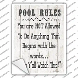 Pool Rules Novelty Rectangle Sticker Decal