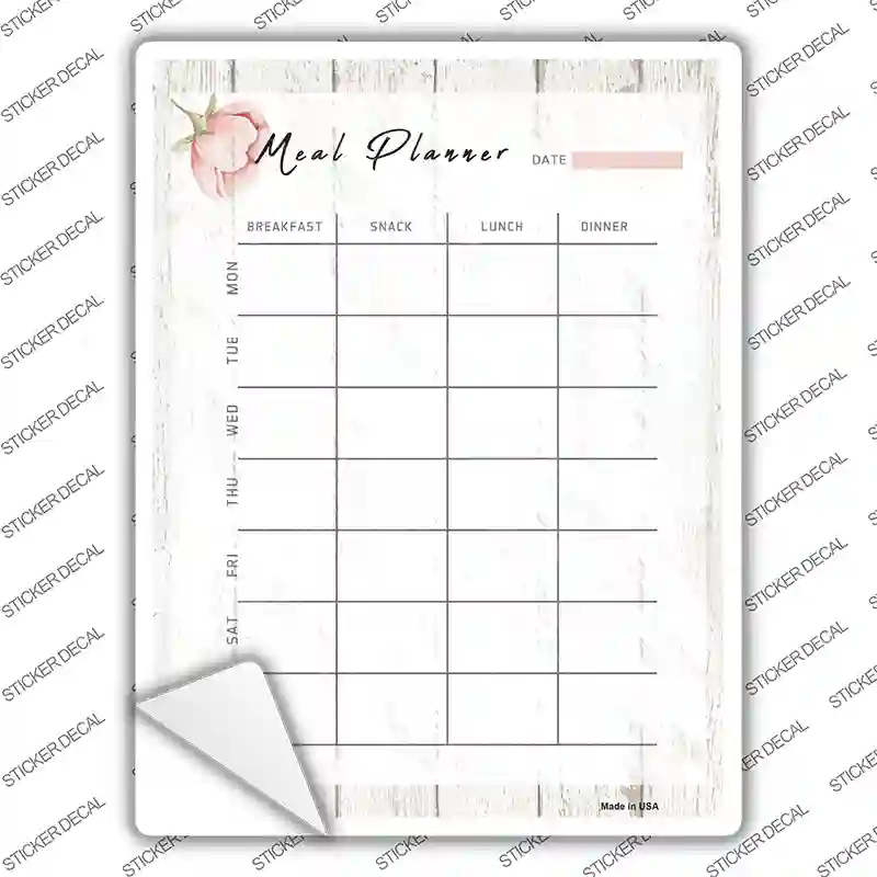 Meal Planner Novelty Rectangle Sticker Decal