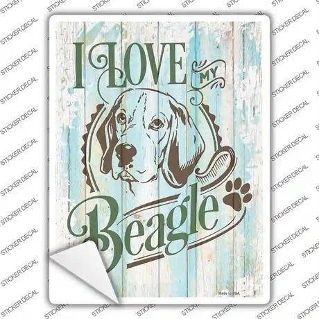 I Love My Beagle Novelty Rectangle Sticker Decal