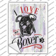 I Love My Boxer Black Novelty Rectangle Sticker Decal
