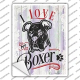 I Love My Boxer Black Novelty Rectangle Sticker Decal