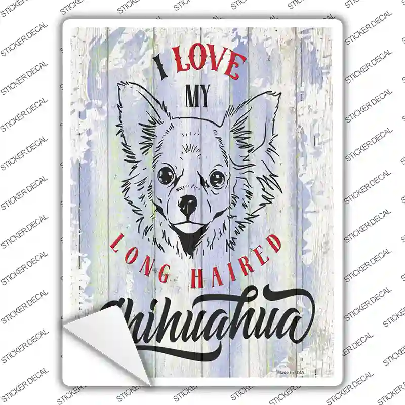 I Love My LH Chihuahua Novelty Rectangle Sticker Decal