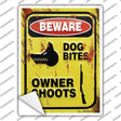 Beware Dog Bites Novelty Rectangle Sticker Decal