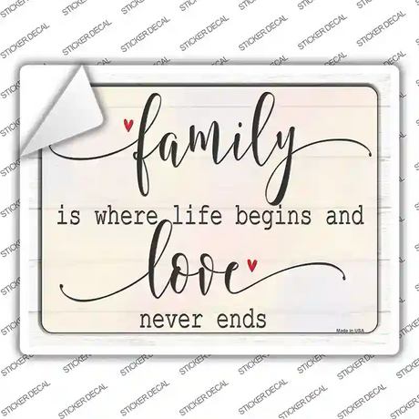 Where Life Begins Novelty Rectangle Sticker Decal