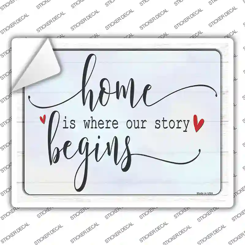 Where Story Begins Novelty Rectangle Sticker Decal