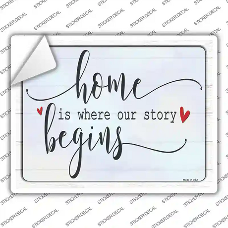 Where Story Begins Novelty Rectangle Sticker Decal