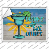 Drinks Well With Others Novelty Rectangle Sticker Decal