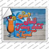 Sun Sand Fancy Drinks Novelty Rectangle Sticker Decal