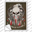 Skulls American Veteran Novelty Rectangle Sticker Decal