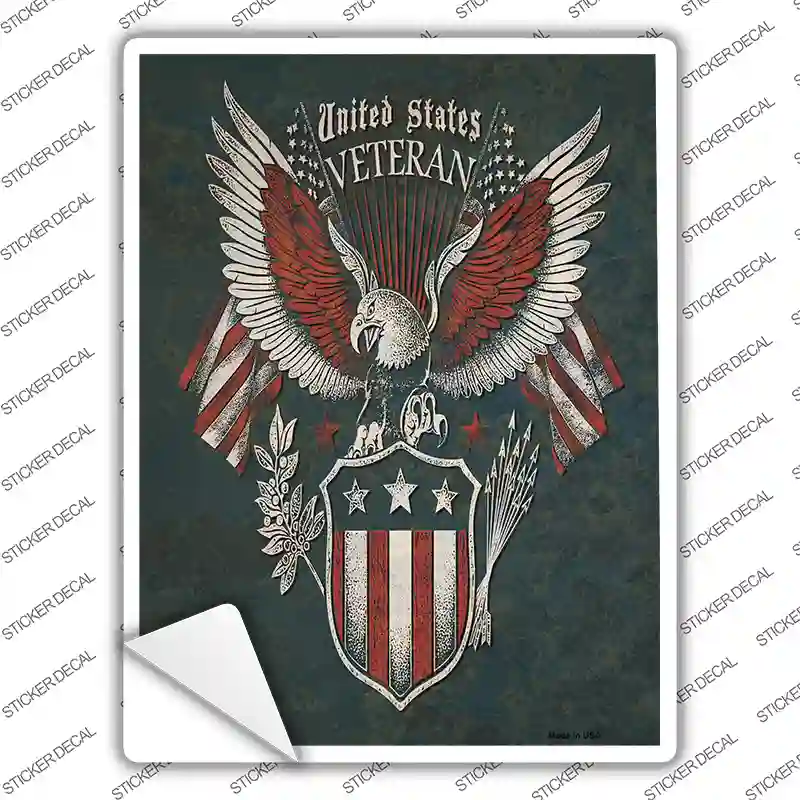 United States Veteran Eagle Novelty Rectangle Sticker Decal