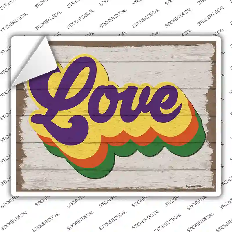 Love Rainbow Novelty Rectangle Sticker Decal