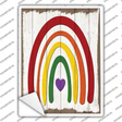 Rainbow With Heart Novelty Rectangle Sticker Decal