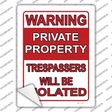 Trespassers Will Be Violated Novelty Rectangle Sticker Decal