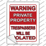 Trespassers Will Be Violated Novelty Rectangle Sticker Decal