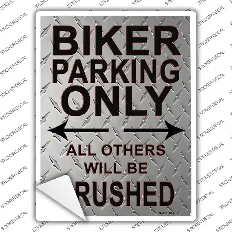 Biker Only Crushed Novelty Rectangle Sticker Decal