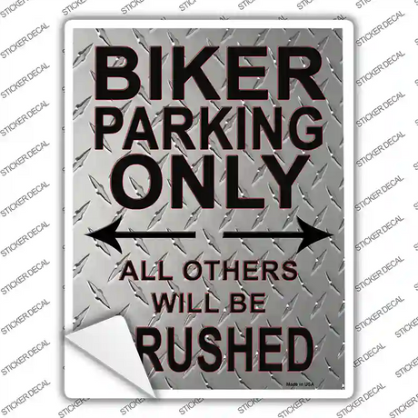 Biker Only Crushed Novelty Rectangle Sticker Decal