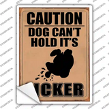 Caution Dog Licker Brown Novelty Rectangle Sticker Decal