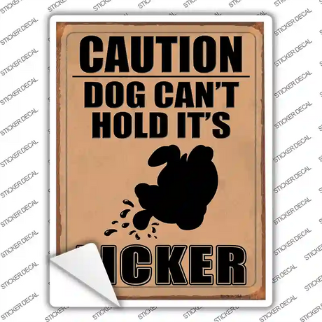 Caution Dog Licker Brown Novelty Rectangle Sticker Decal