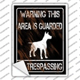 Warning Area Guarded By Dog Novelty Rectangle Sticker Decal
