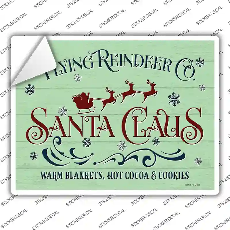 Flying Reindeer Co Novelty Rectangle Sticker Decal