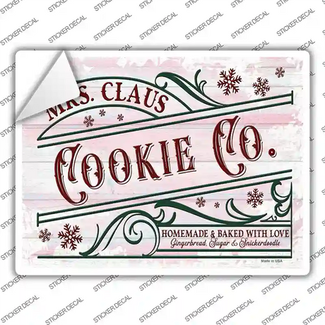 Mrs. Claus Cookie Co Novelty Rectangle Sticker Decal