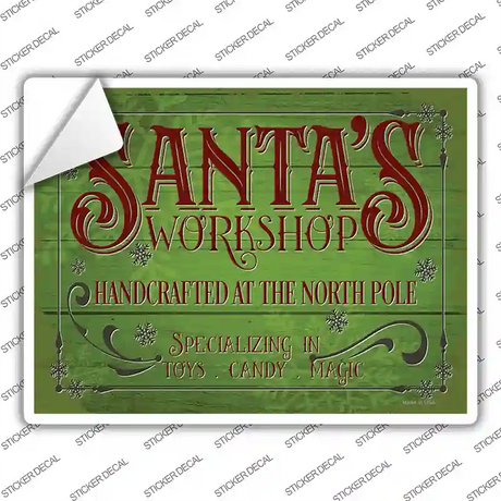Santas Workshop Novelty Rectangle Sticker Decal