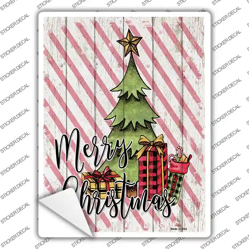 Merry Christmas Tree Novelty Rectangle Sticker Decal