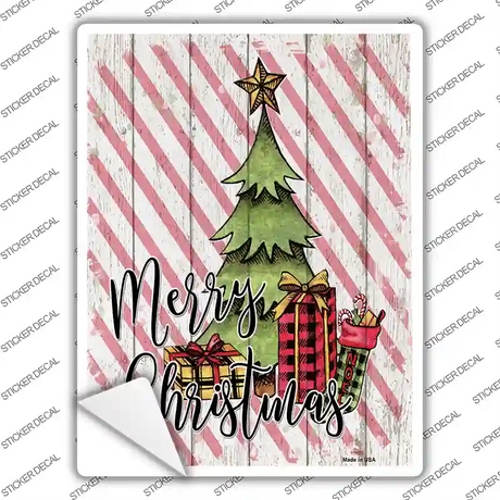Merry Christmas Tree Novelty Rectangle Sticker Decal
