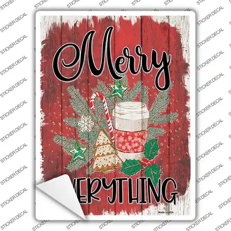 Merry Everything Red Novelty Rectangle Sticker Decal