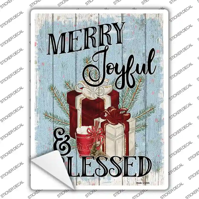Merry Joyful Blessed Novelty Rectangle Sticker Decal