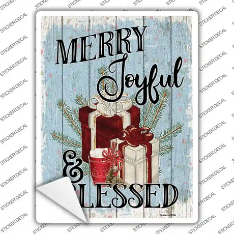 Merry Joyful Blessed Novelty Rectangle Sticker Decal