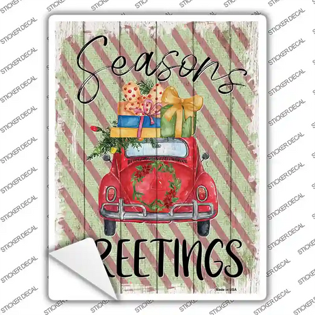 Seasons Greetings Car Novelty Rectangle Sticker Decal