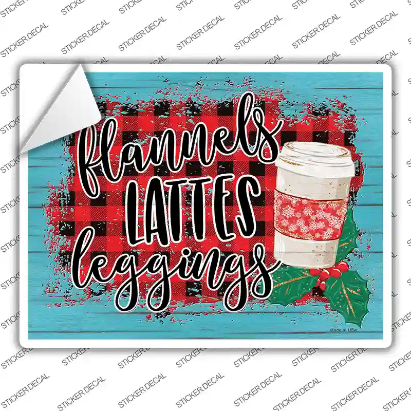 Flannels Lattes Leggings Novelty Rectangle Sticker Decal