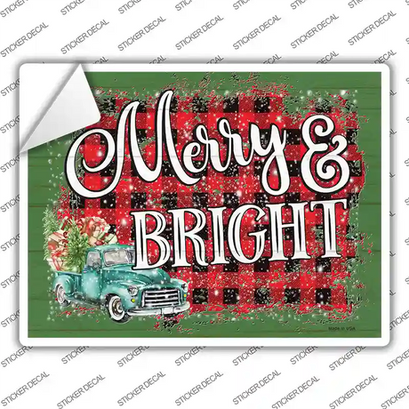 Merry and Bright Novelty Rectangle Sticker Decal