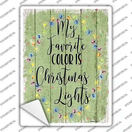 My Favorite Color Christmas Lights Novelty Rectangle Sticker Decal