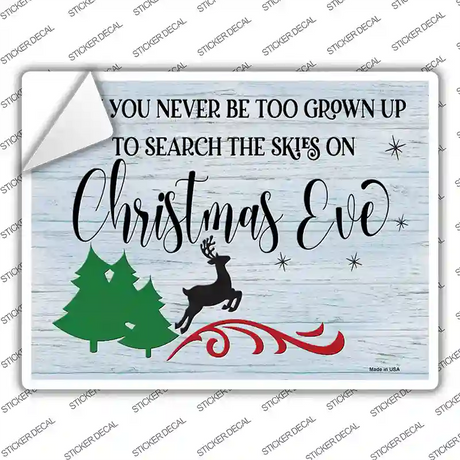 Search Skies on Christmas Eve Novelty Rectangle Sticker Decal
