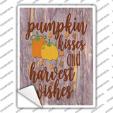 Pumpkin Kisses Harvest Wishes Novelty Rectangle Sticker Decal