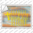 Grateful Thankful Blessed Cross Novelty Rectangle Sticker Decal