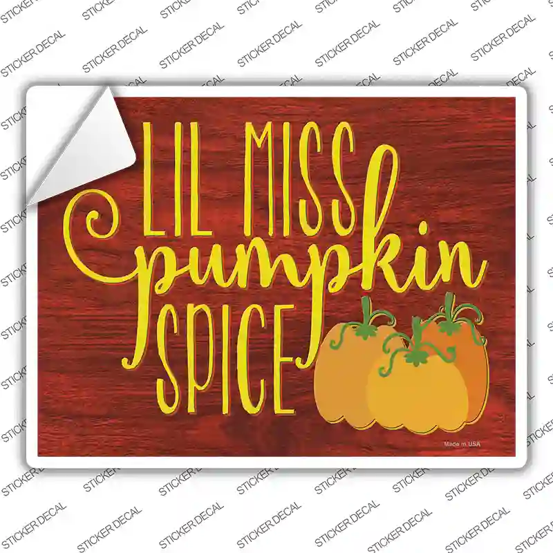 Lil Miss Pumpkin Spice Novelty Rectangle Sticker Decal