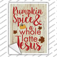 Pumpkin Spice and Jesus Novelty Rectangle Sticker Decal